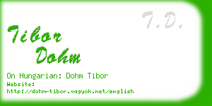 tibor dohm business card